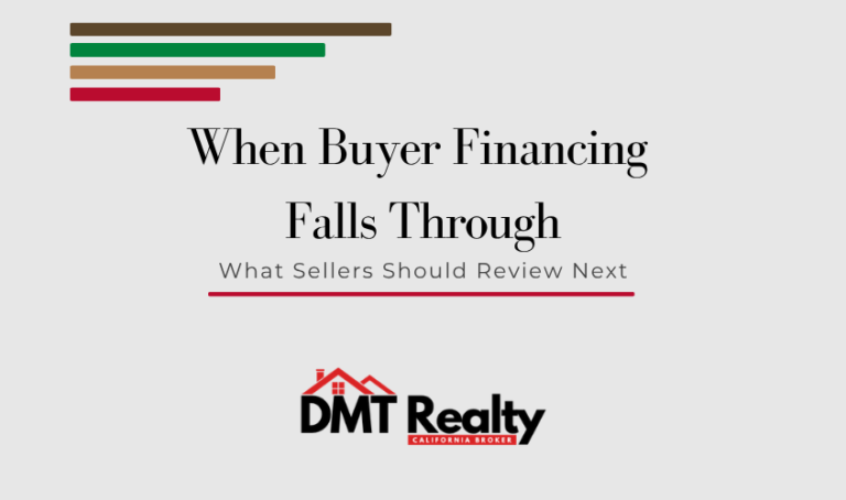 What happens if the buyer's financing falls through? Seller reviewing loan documents.